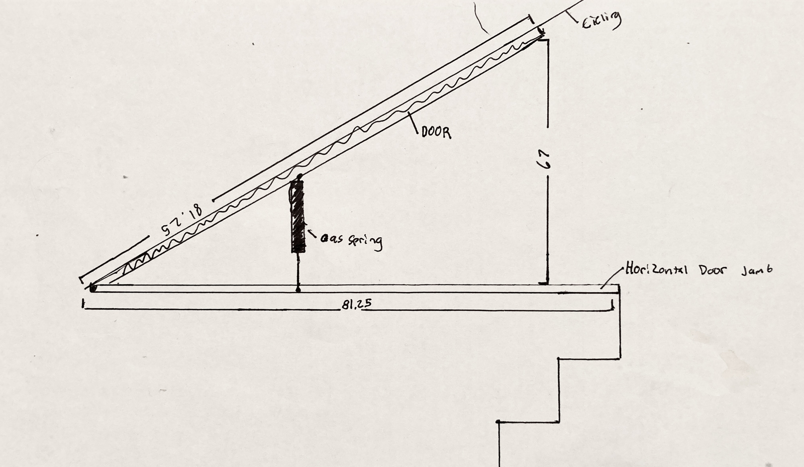 Custom trapdoor with gas struts